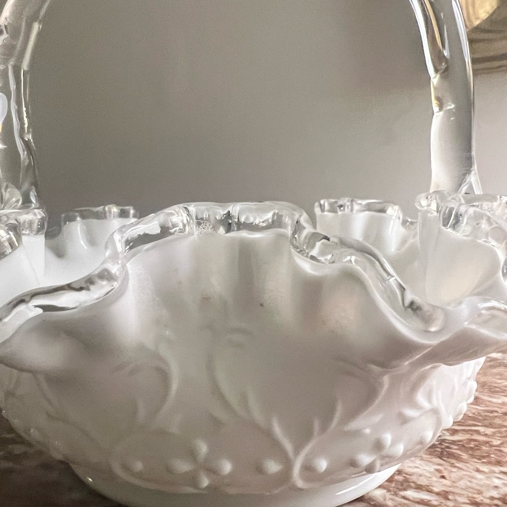 Vintage Fenton Bride Basket
